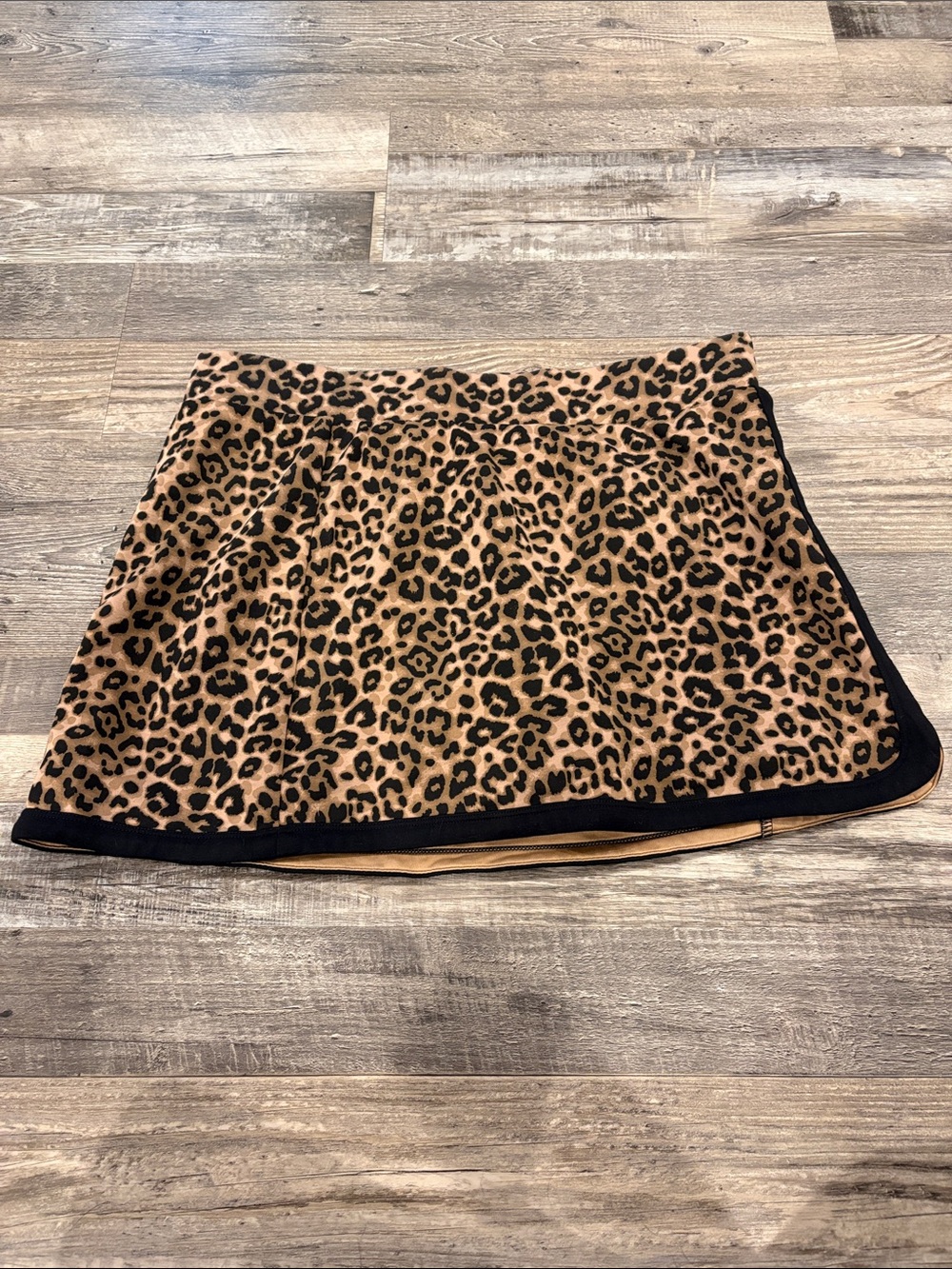 JoyLab Leopard Print Mini Skirt in Tan and Black